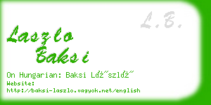 laszlo baksi business card